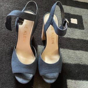 Anne Klein denim platform sandal